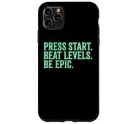 Carcasa para iPhone 11 Pro MAX Press Start Beat Levels Be Epic Controlador de Videojuegos Gamer