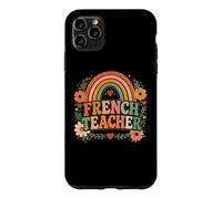 Carcasa para iPhone 11 Pro MAX Profesor de Francés Retro Rainbow Idioma Educador Diseño