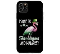 Carcasa para iPhone 11 Pro MAX Prone to Shenanigans and Malarkey Sign St Patricks Flamingo