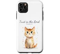 Carcasa para iPhone 11 Pro MAX Proverbs 3:5 Trust in The Lord - Women Girls Cat Verse