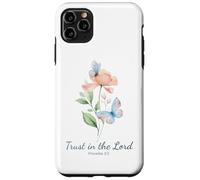 Carcasa para iPhone 11 Pro MAX Proverbs 3:5 Trust in The Lord - Women Girls Floral (White)