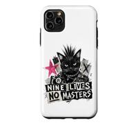 Carcasa para iPhone 11 Pro MAX Punk Cat Nine Lives No Masters Mohawk Anarchy