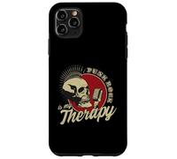 Carcasa para iPhone 11 Pro MAX Punk Rock Is My Therapy Skull Music Cráneo Retro Vintage