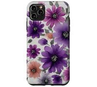 Carcasa para iPhone 11 Pro MAX Purple Flower Bouquet Floral Watercolor Wildflowers