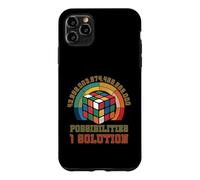 Carcasa para iPhone 11 Pro MAX Puzzle Game Cube One Solution Speed Cubing Retro Matemáticas