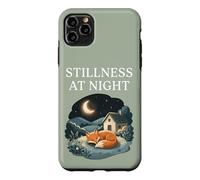 Carcasa para iPhone 11 Pro MAX Quietud En La Noche Durmiendo Fox Acogedor Luna Calma Cottagecore
