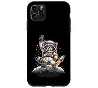 Carcasa para iPhone 11 Pro MAX Raccoon Astronaut On The Moon with Rocket Retro Space Iconic