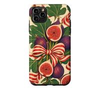 Carcasa para iPhone 11 Pro MAX Racimo de Higueras y Hojas con Cintas a Rayas