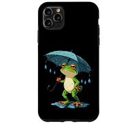 Carcasa para iPhone 11 Pro MAX Rana Relajada con Paraguas en un Día Lluvioso