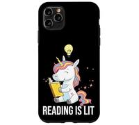 Carcasa para iPhone 11 Pro MAX Reading Is Lit Unicorn Library Inglés Profesor Amante de los Libros