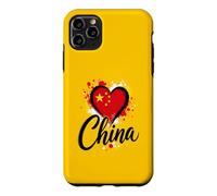 Carcasa para iPhone 11 Pro MAX Recuerdo de Viaje de Negocios con la Bandera de Vacaciones en Forma de corazón de «Me Encanta China