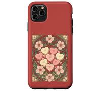 Carcasa para iPhone 11 Pro MAX Recuerdos en Forma de corazón y Flores Art Nouveau