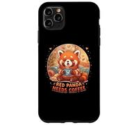 Carcasa para iPhone 11 Pro MAX Red Panda Needs Coffee Red Panda Girls Kids