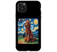 Carcasa para iPhone 11 Pro MAX Red Poodle Dog Van Gogh Style Starry Night