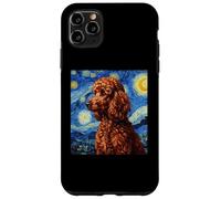 Carcasa para iPhone 11 Pro MAX Red Poodle Dog Van Gogh Style Starry Night