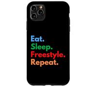 Carcasa para iPhone 11 Pro MAX Repetición de Estilo Libre Eat Sleep para Bailarines y Amantes de Estilo Libre