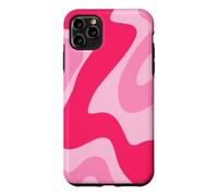 Carcasa para iPhone 11 Pro MAX Retro Hot Pink Swirl Abstracto Estético Groovy 70s Boho Y2K