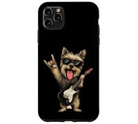 Carcasa para iPhone 11 Pro MAX Rock Dog Funny Pet Guitarra Tocando Cool Gráfico Juguetón Sharp