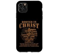Carcasa para iPhone 11 Pro MAX Rooted in Christ Shirt Christian Shirt for Men Cross Shirt