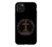Carcasa para iPhone 11 Pro MAX Rooted in Christ Shirt Jesus Shirt Vintage Cross Christian