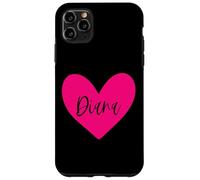 Carcasa para iPhone 11 Pro MAX Rosa Diana Nombre Corazón Amor Mujer Niña Amigo Personalizado
