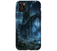 Carcasa para iPhone 11 Pro MAX Ruinas góticas, Lluvia de meteoritos, diseño de fantasía Celestial