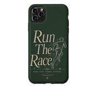 Carcasa para iPhone 11 Pro MAX Run The Race Christian Runner Versículo de la Biblia Fe Deporte