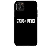 Carcasa para iPhone 11 Pro MAX Ruta de Vuelo Mad JFK Códigos Aéreos de Madrid a Nueva York