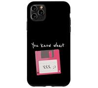 Carcasa para iPhone 11 Pro MAX Sabes lo Que guardo Disquete Rosa Retro guiño Divertido
