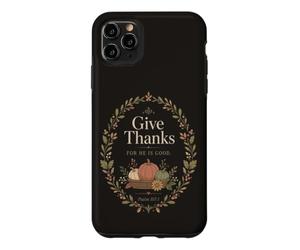 Carcasa para iPhone 11 Pro MAX Salmo de Acción de Gracias de otoño 107:1 Cita de Cosecha de gratitud