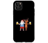 Carcasa para iPhone 11 Pro MAX Santa Claus and Reindeer Drinking Beer Ugly Christmas