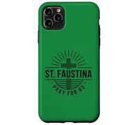 Carcasa para iPhone 11 Pro MAX Santa Faustina ruega por Nosotros Cruz Católica