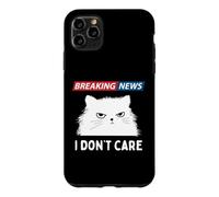 Carcasa para iPhone 11 Pro MAX Sarcastic Cat Breaking News I Dont Care Funny Slogan Graphic