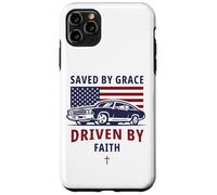 Carcasa para iPhone 11 Pro MAX Saved by Grace, Driven by Faith - Men's Christian Muscle Car