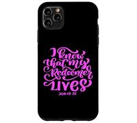 Carcasa para iPhone 11 Pro MAX Sé Que mi Redentor Vive versículo bíblico Mujeres