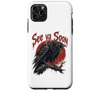Carcasa para iPhone 11 Pro MAX See Ya Soon Raven Crow Red Moon Halloween Horror