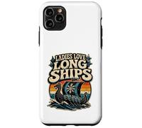 Carcasa para iPhone 11 Pro MAX Señoras Amor Barcos Largos Retro Vikingo Humor Noruega Longboat