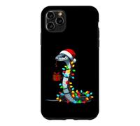 Carcasa para iPhone 11 Pro MAX Serpiente con Sombrero de Papá Noel sosteniendo una Caja de Regalo para niños Linda Navidad