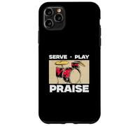 Carcasa para iPhone 11 Pro MAX Serve Play Alabanza para Músicos Cristianos Adorar Bateristas