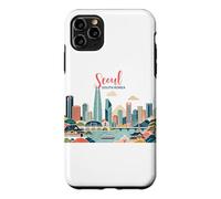 Carcasa para iPhone 11 Pro MAX Seúl Corea del Sur Paisaje Urbano Arte Horizonte Viaje Souvenir
