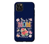 Carcasa para iPhone 11 Pro MAX She Is Mom Floral Cute Mama - Gráfico de Flores para el día de