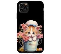 Carcasa para iPhone 11 Pro MAX Shy Little Kitten Spring Graphic For Women Girls and Cat Mom