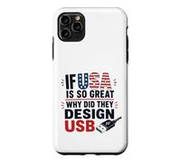 Carcasa para iPhone 11 Pro MAX Si Estados Unidos es Tan Bueno, ¿por qué USB Retro Humor Coder Tech America?