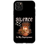 Carcasa para iPhone 11 Pro MAX Silencio ES MI Superpoder introvertido ratón Biblioteca Chimenea Leer