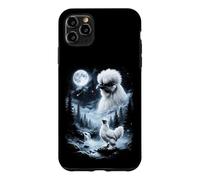 Carcasa para iPhone 11 Pro MAX Silkie Chicken Aullando en Moon 90's Retro