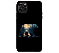 Carcasa para iPhone 11 Pro MAX Silueta Bosque Oso - Vintage Naturaleza Vida Silvestre Am