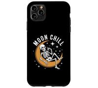 Carcasa para iPhone 11 Pro MAX Skeleton on Crescent Moon Spooky Gothic Stars Sky Art