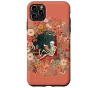 Carcasa para iPhone 11 Pro MAX Skeleton Reading Book Floral Wreath Boho Botanical Art
