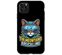 Carcasa para iPhone 11 Pro MAX Ski Cat Meowtains Calling Snowboard Winter Mountain Funny