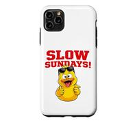 Carcasa para iPhone 11 Pro MAX Slow Sundays Funny Yellwo Rubber Duck Illustration Graphic